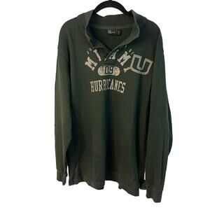 Gear University of Miami Hurricanes Green Collared Sweatshirt Size Large